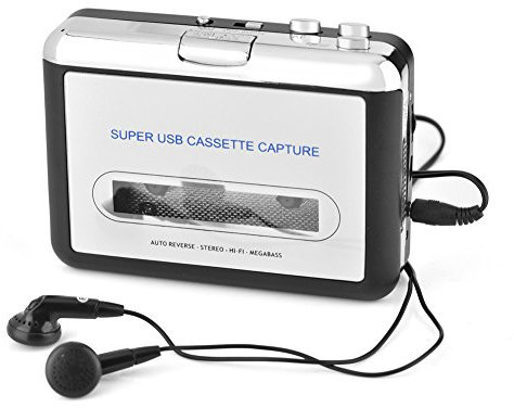 Hopcd Cassette to MP3 Converter, USB Cassette Tape to PC/ MP3 /CD Switcher Converter Capture with Headphones for 2000 / XP/Vista/Win 7, USB Portable Cassette Converter