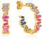Brandlinger ® Ohrringe Silber 925. Creolen mit Stein Farbverlauf Regenbogen bunt. Schmuck Damen vergoldet mit 18 Karat Gold für Frauen und Mädchen. Äußerer Durchmesser 23mm. (Satte Farben)