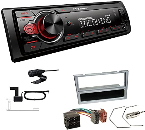 Pioneer MVH-330DAB 1 DIN Autoradio DAB+ Bluetooth USB AUX passend für Opel Corsa C 2000-2004 matt Chrom