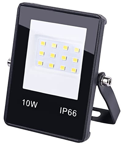 MIWATT 10W Strahler Außen, Superhell Fluter, IP66 Wasserdicht Wandleuchte, Tageslichtweiß LED Scheinwerfer, Flutlichtstrahler für Garten Hof Garage Sportplatz