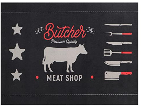 Primaflor Grill-Schutzmatte - Feuerhemmender Grillschutz - Unterlage - rutschfeste Grill - Bodenmatte - Unterlage Grill - BBQ Schutzmatte - 90 x 120 cm - Beef ohne Rand