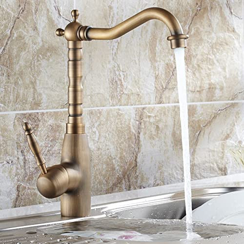 Acesunny Retro Einhebel Wasserhahn Küche Bad Nostalgie Spültisch Armatur Einhebelmischer Wasserhahn Einhebelmischer Mischbatterie Badarmatur Landhausstil Nostalgie