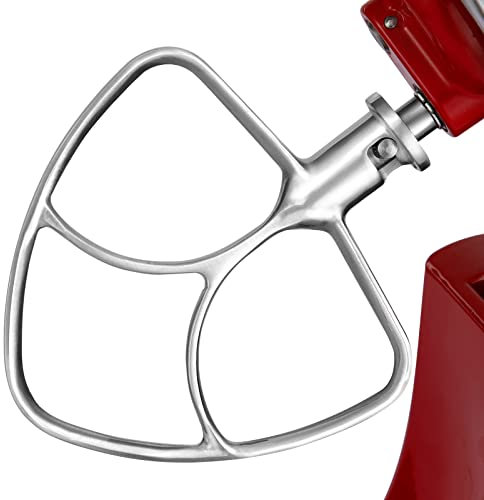 Gdrtwwh Batteur plat en acier inoxydable pour batteur KitchenAid à tête inclinable de 4,5 à 5 litres, passe au lave-vaisselle