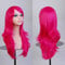 Colorfulpanda 70cm lange gewellte lockige cosplay perücke rosa rote Perücke für frauen,volles haar mit pony Halloween Perücke für mädchen,Cosplay Wig für Anime Kostümparty Karneval