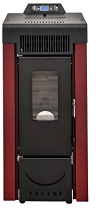 STUFE A PELLET ITALIA Niagara 9 KW - Pelletöfen Effizienz 91% Heizt 80m² Autonomie 21 Std Programmierbar 5 Geschwindigkeiten und Kräfte 24 Monate Garantie Rot