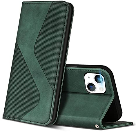 ZONNAVI Cover per iPhone 14 / iPhone 13, Flip Custodia Pelle PU con [Slot Cart] [Supporto Stand] [Magnetica], Cover a Libro Portafoglio per iPhone 14 / iPhone 13 (Verde)