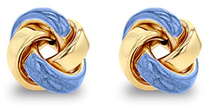 CARISSIMA Damen-Ohrstecker, 9 Karat Gelbgold, 11 mm, Emaille, Knoten, Emaille