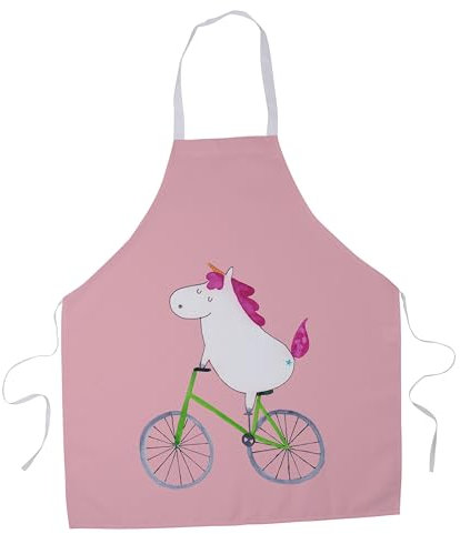 Mr. & Mrs. Panda Kochschürze Einhorn Radfahrer - Geschenk, Kochschürzen Damen, Backschürze, Kochschürze Damen, Feenstaub, Unicorn, Einhörner, Kummer,