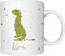 Personalisierte Weihnachts- Tasse mit Namen und Merry Christmas | Schönes Geschenk beim Wichteln oder als Nikolausgeschenk für Kinder, Tierliebhaber (Weihnachten Dino, Keramik)