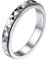 Silvora 925 Sterling Silber Damen Drehring Anti-Angst Spinner Ring 3mm breit Schlichter Schmaler Frauen Mädchen Fingerring in Facetten Design Ringgröße 59.5（19） für Ehering Trauring