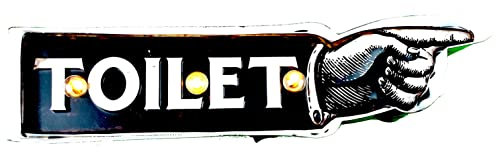DiiliHiiri Cartel Señal Baño Retro – Letrero Vintage Servicios Decoración de Hogar LED Retro | 31x8x5 cm (9100)
