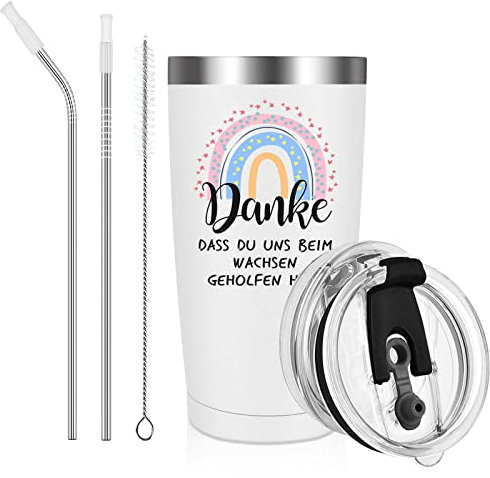 Livole Regalos para profesores, profesora de despedida, taza de profesor, regalo para profesoras, escuela primaria, gracias por ayudarnos a crecer Hast, taza de café de 600 ml con tapa y pajita