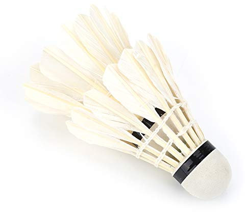 KIMISS 12 Stück Weiße Federn, Bälle, Federbälle, Outdoor-Federbälle für Badminton, Badminton, Sporttrainingszubehör mit Langsamer Geschwindigkeit