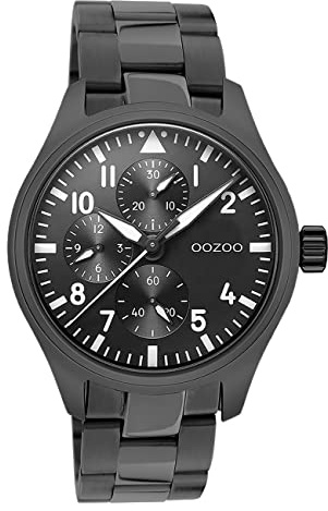 Oozoo Herren Armbanduhr Timepieces C10957 Analog Edelstahl schwarz UOC10957 Analoguhr