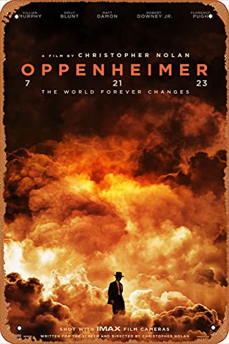 Zuhhgii Oppenheimer (Cillian Murphy, Emily Blunt) Filmposter Blechschild Film Kino Theater 8 x 12 Zoll - Vintage Film Musik Metallschild für Zuhause Bar Pub Dekor Geschenke