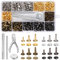 360 Pcs Leder Nieten Doppelkappe 6mm 8mm, Metall Nieten Set mit Stanzzange Fixierung Werkzeug Aufbewahrungsbox, 4 Farben Ledernieten, Schraubnieten Hohlnieten Set für DIY Reperatur Handwerk Leder