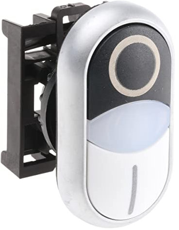 Eaton RMQ Titan M22 Drucktastenkopf Ø 22mm, Schwarz/Weiß Tastend Oval, beleuchtet Kunststoff, IP66
