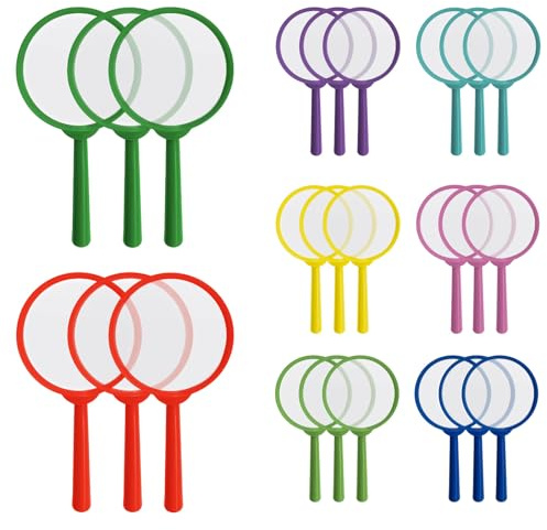 24Pcs Kids Magnifying Glasses Plastic Magnifier Colorful Hand Lens 5X Mini Magnifying Glass for Children Science Class Reading Outdoor Observation Party Favor IRCHLYN (8 Colors)