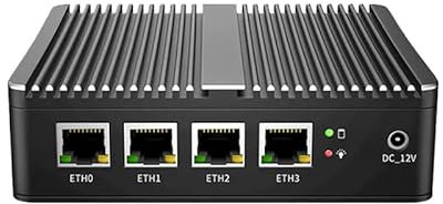 HKUXZR Micro Firewall 4 porte LAN Inter i226-V 2.5Gbe, mini PC senza ventola Celeron J4125 Quad Core, compatibile con AES-NI Barebone Router PC VPN, senza RAM senza SSD