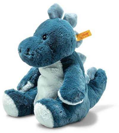 Steiff Kuscheltier mit Nachtlicht Spott Stegosaurus, Süßes Stofftier mit Kunststoffaugen, Kinder, Jungen & Mädchen, Friends, 28 cm, Mittelblau, 067266