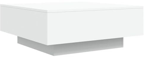 vidaXL Couchtisch, Quadratisch Beistelltisch Sofatisch, Tisch Kaffeetisch für Wohnzimmer, Teetisch Telefontisch, Modern, Weiß Holzwerkstoff