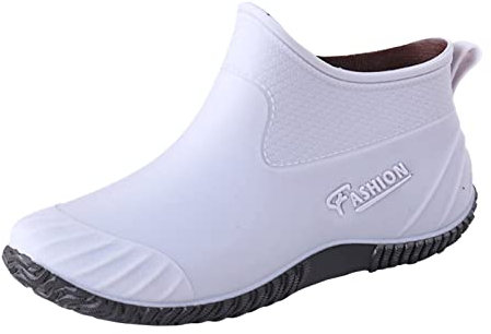 Stivali Pioggia Donna in Gomma Leggeri Impermeabili Antiscivolo - Stivaletti Allagamento Comodi per Giardino e Giardinaggio - Scarpe Morbide (A01-Grey, 37)