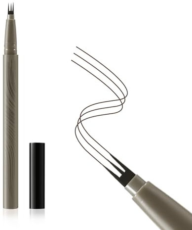 Boobeen Mikro-Augenbrauenstift Makeup, wasserfester flüssiger Augenbrauenstift mit 3 Gabeln, erzeugt langanhaltenden natürlichen Eyeliner
