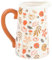 Pichet rustique en céramique pour fleurs d'automne : décor saisonnier avec motif feuilles et citrouilles – Parfait pour les thèmes de récolte – Améliorez vos fleurs d'automne