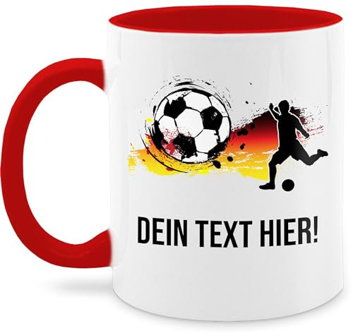 Tasse Tassen 325ml - 2024 Fussball EM Fanartikel - Fußballer Germany Personalisiert mit Namen Deutschland - 325 ml - Rot - fan fußball-fanartikel fußball mug fussballtasse wm 24 kaffeetasse