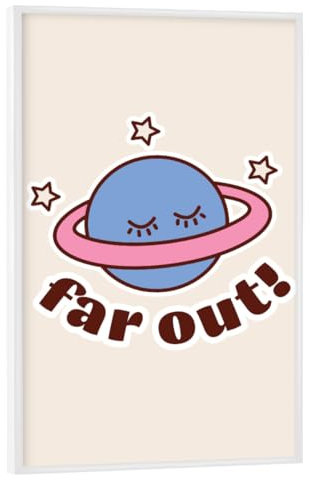artboxONE Poster mit weiem Rahmen 45x30 cm Fr Papa Weit! Retro-Ringplanet - Bild retro freigeist hippie