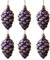 YYCRAFT Glitzernde Tannenzapfenornamente, hängende Tannenzapfen, 8,9 cm für Weihnachtsbaumdekoration, hängende Tannenzapfenform, Weihnachtsdekoration, 6 Stück, Lila