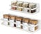 Uten Lot de 2 étagères magnétiques puissantes, étagère à épices murale sans perçage, pour armoire, réfrigérateur, économie d'espace, organisation de cuisine, texture blanche