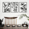 Pduoduo Lot de 3 grandes décorations murales en bambou - Décoration murale en métal - 127 x 55,9 cm