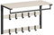 VASAGLE Wandgarderobe, mit Ablage, Wandregal mit 10 abnehmbaren Haken, Hängeregal, Wandmontage, 2 Garderobenleisten, Kleiderstange, für Flur, Schlafzimmer, Badezimmer, vintageweiß-schwarz LCR101W03