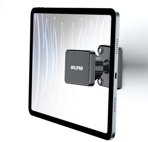 OHLPRO iPad Wall Mount Magnetic - 360° Rotation Adjustable Holder With 2 Metal Plates, Compatible With iPad Mini, Air, Pro and Most Tablets