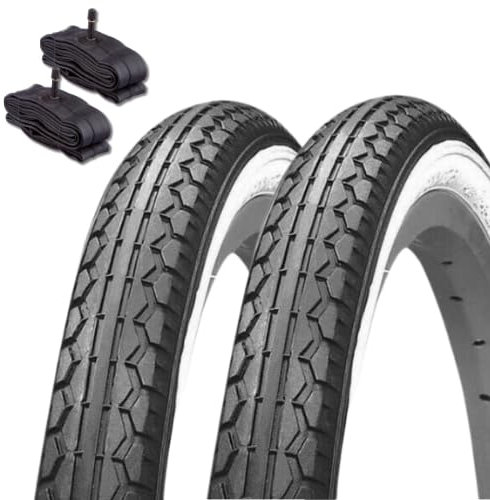 2 neumáticos Kenda 20 x 1,75 (47-406) + cámaras de aire con válvula Schrader América blanco negro goma para Graziella City Bike carretera