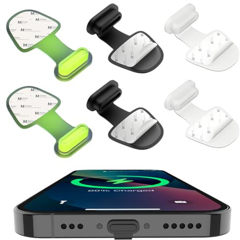 AFCJLTO Pack of 6 Type C Port Dust Caps,Tappi Antipolvere USB C, Dust Caps Phone Type C Anti Dust Charging Port Plug,Tappo per Porta di Ricarica, custodia protettiva anti-smarrimento