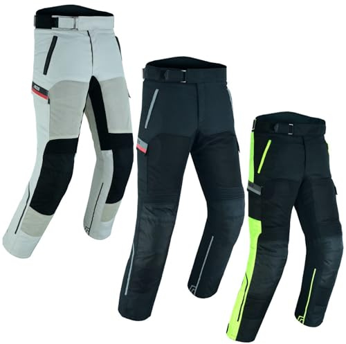 BOSmoto Herren Motorradhose mit Protektoren – wasserdichte Kombihose mit herausnehmbarem Futter,Motorrad Sommer Textil Hose Ventilated