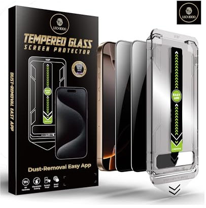 2-Pack | 9H Privacy Tempered Glass for iPhone 16 Pro Screen Protector (6.3-inch) | 25° Anti-Spy | Edge-to-Edge Protection | One-Touch Install with Auto Dust-Elimination Kits & Precision Tool