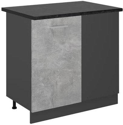 Vicco Eckunterschrank R-Line, Küchen Eckschrank, Beton, 86 cm, AP Anthrazit