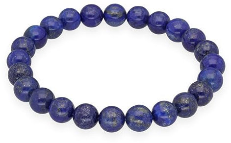 Lebensquelle Plus Kugelarmband | Perlen Armband 8 mm | Hochwertiges Edelsteinarmband | Natur Stein Edelsteinarmband dehnbar (Lapislazuli)