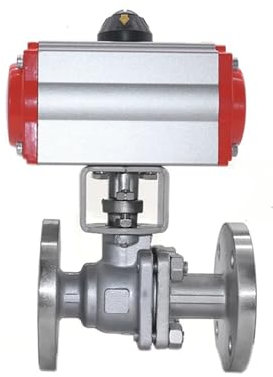 3/4 pneumatischer Flansch-Kugelhahn aus Edelstahl 304, doppeltwirkender Zylinder, Hochtemperatur-Dampf-Flansch-Kugelhahn