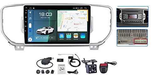 HYNMSM Para Kia Sportage 4 QL 2016-2018 Estéreo inalámbrico CarPlay Android Auto para automóvil de 9 pulgadas Android 13 Pantalla táctil Bluetooth DSP FM AM Radio para automóvil con navegación GPS 4G