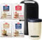 EasiYo Joghurtbereiter Schwarz (1 kg) Starter-Set | Inklusive 4 Joghurt-Sachets: Natur, Erdbeere, Vanille und Griechischer Stil mit Kokosstückchen