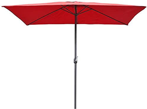 HUIBBGO Parasol de Jardin rectangulaire, Parasol inclinable, pour extérieur, Cour, terrasse, Kaki