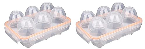 MVOSJFIE 2X Portable Camping Shockproof and Leakproof 6 Eggs Carrier Container Case Eggs Carrier Holder Egg Storage Box Case