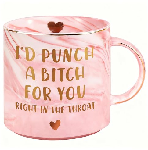 Gifts for Women Her Wife Sister Girlfriend, 330ml Pink Coffee Mug Christmas Stocking Stuffers for Women Friends, Valentines Day Birthday Gifts for Mom Teachers Teenage Girls BFF Funny Gifts (Punch)