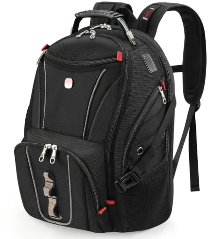 star cloud Groß Rucksack Herren 17.3 Zoll Laptop Business Rucksack mit USB und Typ-C Ladeanschluss 180° TSA Schulrucksack für Männer Arbeit Uni Reisen - Schwarz