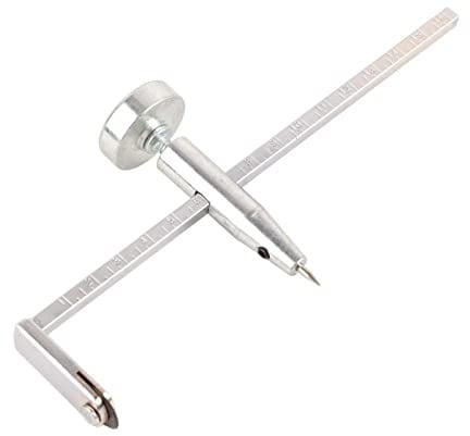 Tagliabordi circolare da 40 cm per cartongesso, compasso - Strumento perforatore per cartongesso in stile con scala chiara, tagliabordi in acciaio inox per pareti a secco per fori