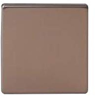 Varilight Flat Plate Screwless Brushed Bronze Single Blanking Plate